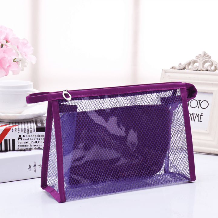 Honana BX-112 Waterproof PVC Cosmetic Bags Two-Piece Suit Net Travel Makeup Transparent Bag - MRSLM