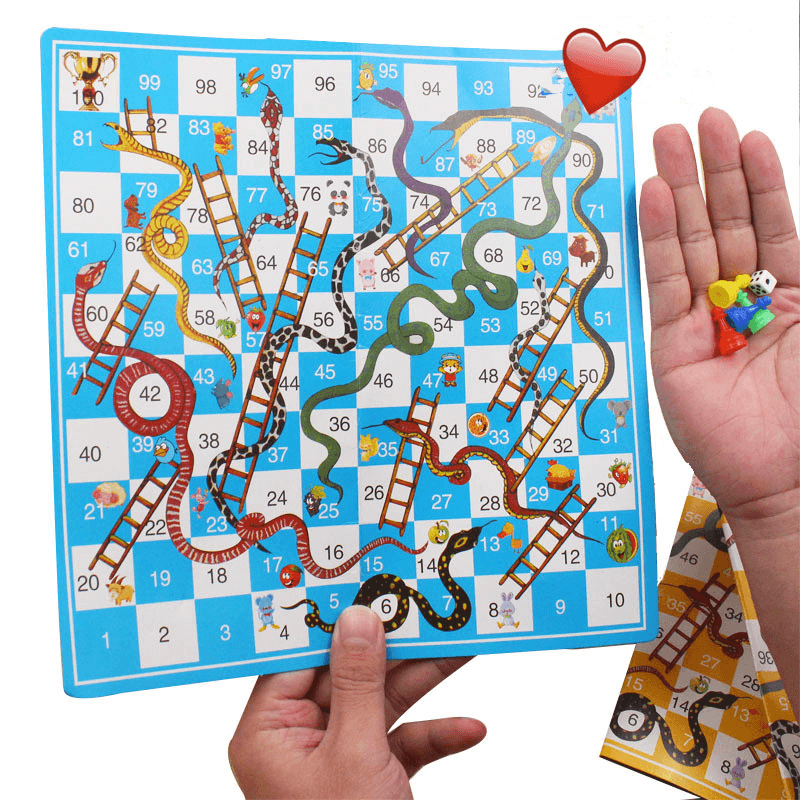 Children'S Day Gift Board Game Checkers Snake Ladders Snake Chess Children'S Puzzle Game Chess Parent-Child Chess Gift - MRSLM