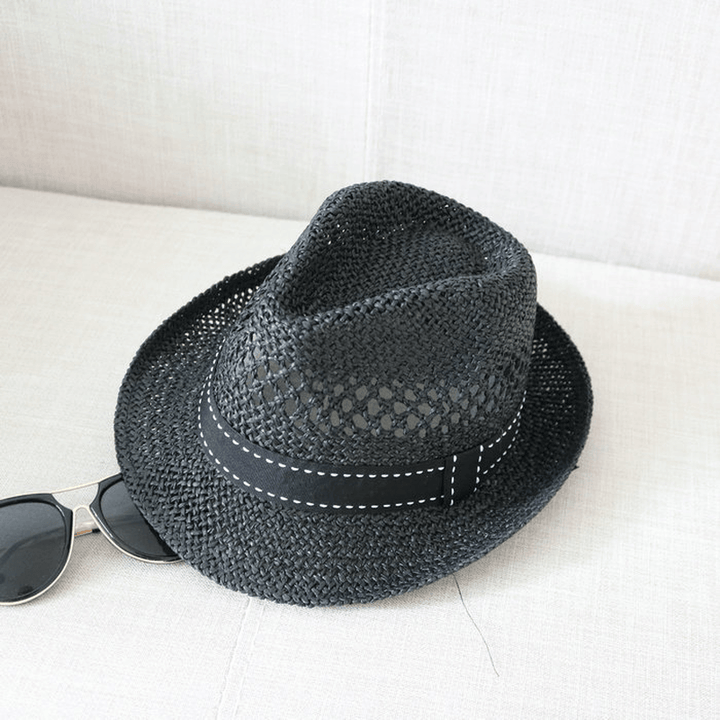 Men Women Summer Straw Knited Sunscreen Hat Outdoor Casual Travel Sea Hat - MRSLM