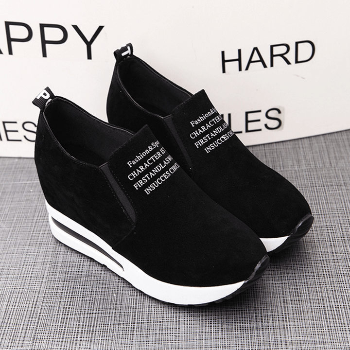 Women Casual Shoes Thick Bottom Hidden Heel Sneakers - MRSLM