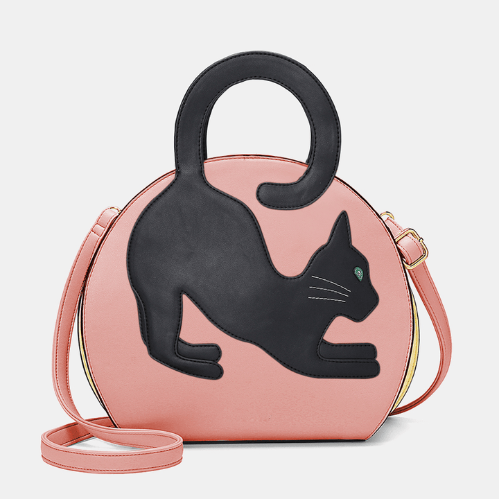 Women Cute Cat Pattern Expandable Handbag Crossbody Bag Fashion Bag - MRSLM