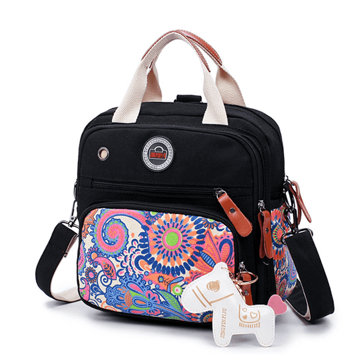 Women Canvas Large Capacity Light Weight Multifunction Travel Outdooors Crossboby Bag Backpack - MRSLM