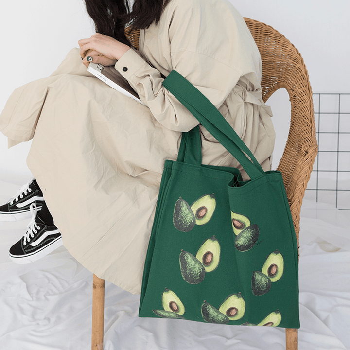 Women Cute Lovely Avocado Printed Handbag Shoulder Bag - MRSLM
