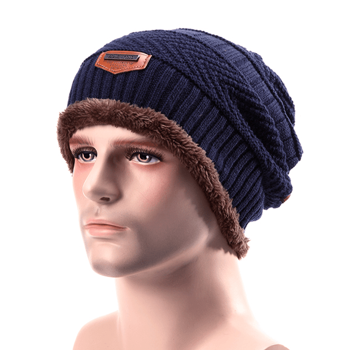 Men Knitted Slouch Beanie Hat - MRSLM