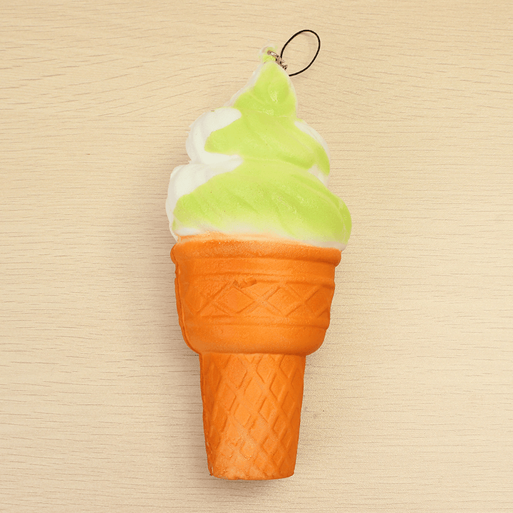 Squishy Jumbo Ice Cream Cone 17Cm Slow Rising Soft Collection Decor Gift Phone Bag Strap - MRSLM