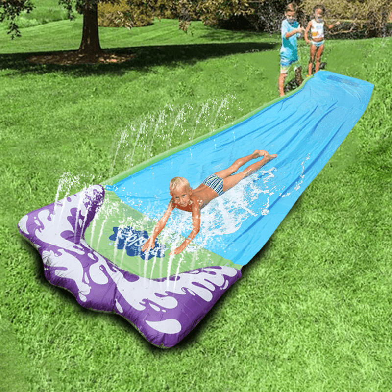 72X424Cm Lawn Water Slides Slip and Slide for Kids Lawn Garden Play Swimming Pool Games Outdoor Party Water Toys - MRSLM