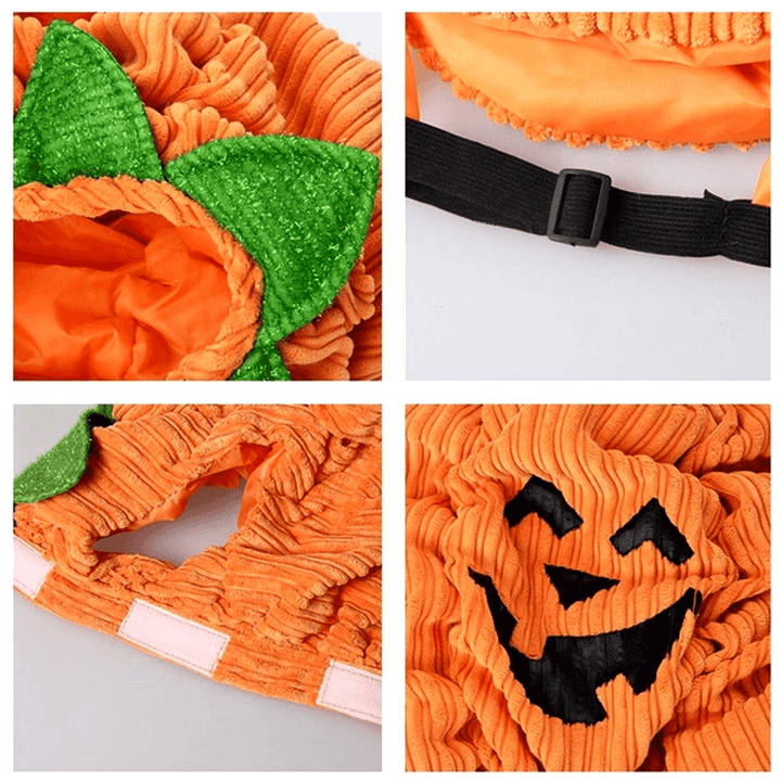 Dog Halloween Costume Dog Collar Pumpkin Design Creative Funny Pet Clothes Decorations - MRSLM