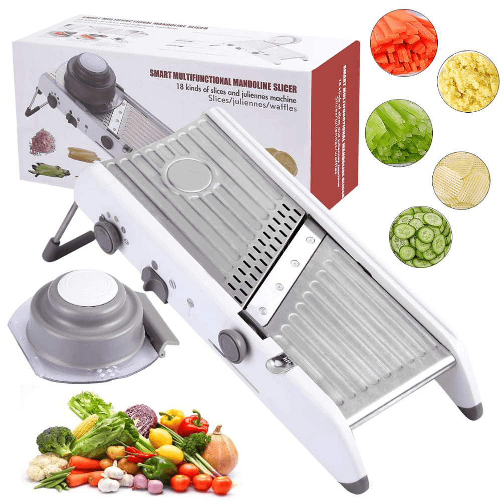 XYJ Vegetable Slicer Manual Vegetable Cutter Professional Grater Adjustable 304 Stainless Steel Blades Vegetable Kitchen Tool - MRSLM