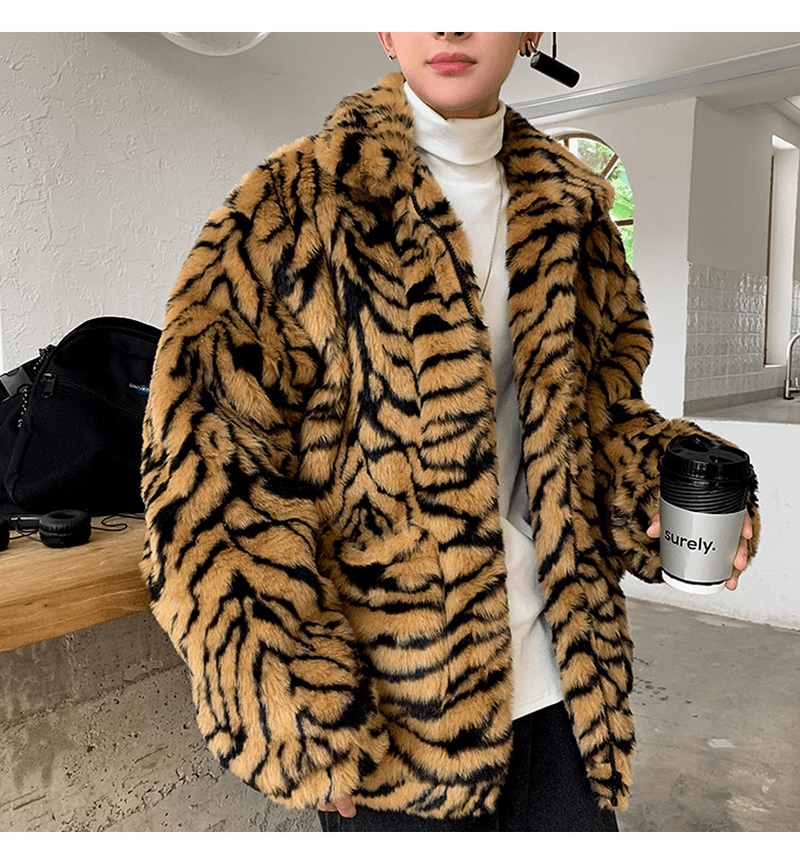 American Retro Tooling Jacket Loose Furry Faux Fur - MRSLM