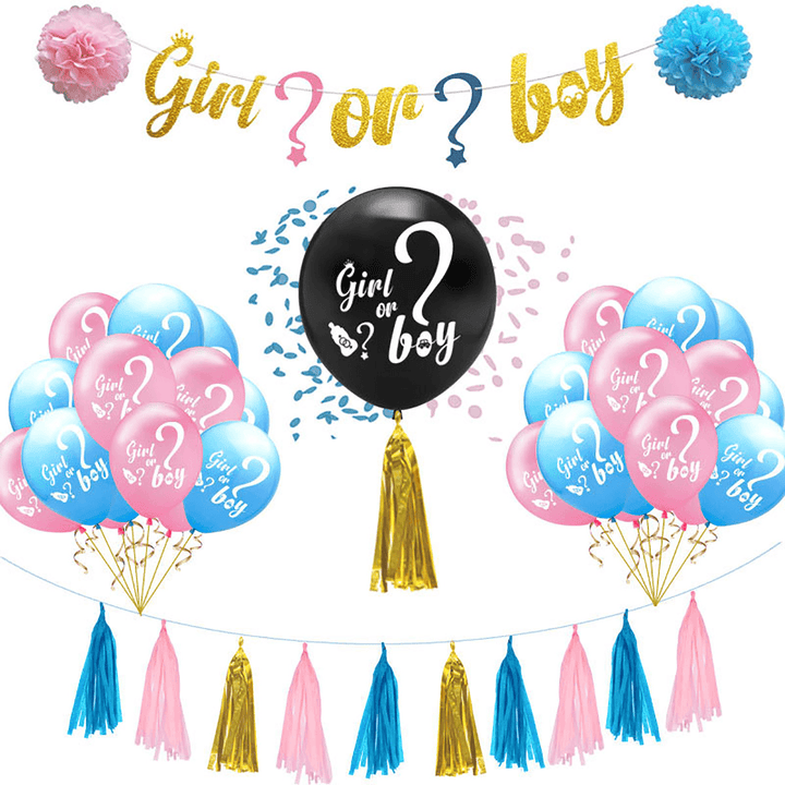 Latex Balloons Boy or Girl/He or She Creative Party Baby Shower Supply Party Decorations - MRSLM