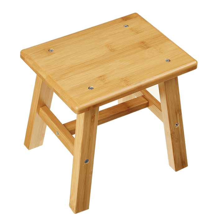 Wooden Square Stool Small Simple Children Chair Bamboo Dining Table Stool Household Bench for Home Living Room Bedroom - MRSLM