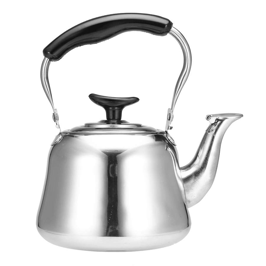 1L Stainless Steel Whistling Kettle Boiling Water Tea Coffee Maker Silver Water Boiler - MRSLM