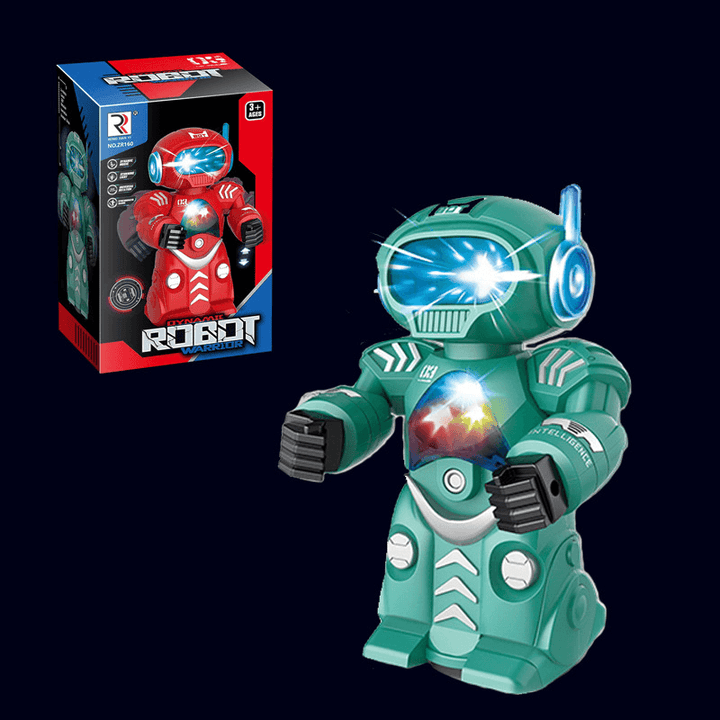 Steel Robot Light Music Children Boy Toy - MRSLM