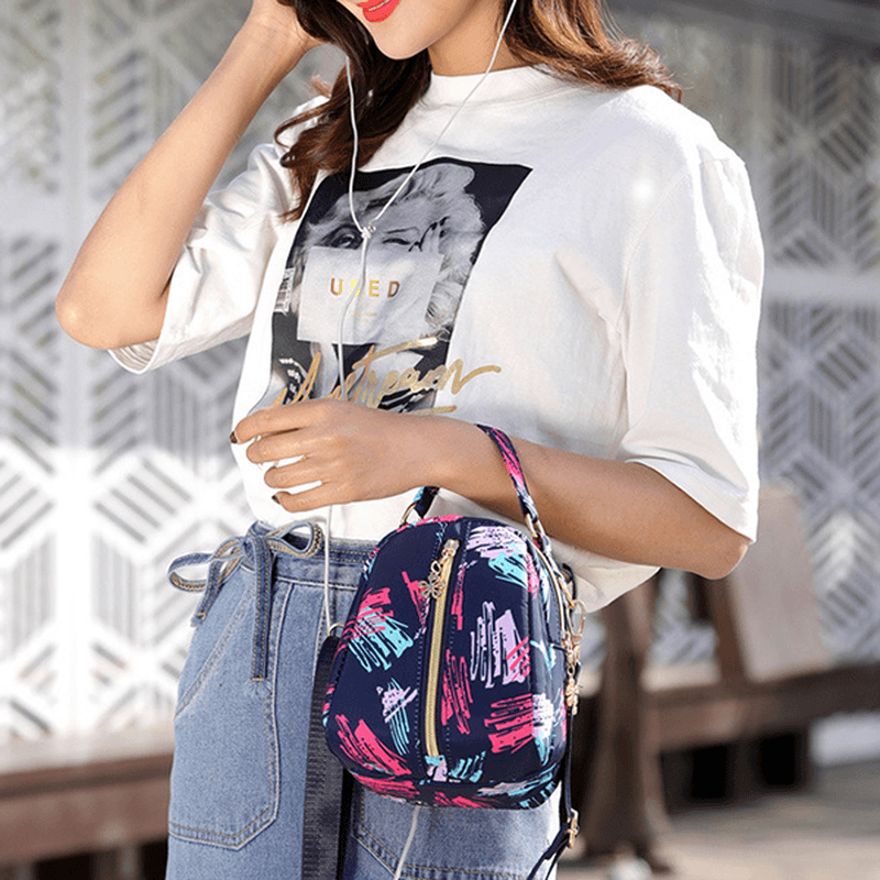 Women Print Nylon Casual Crossbody Bag Lightweight Shoulder Bag Handbag - MRSLM