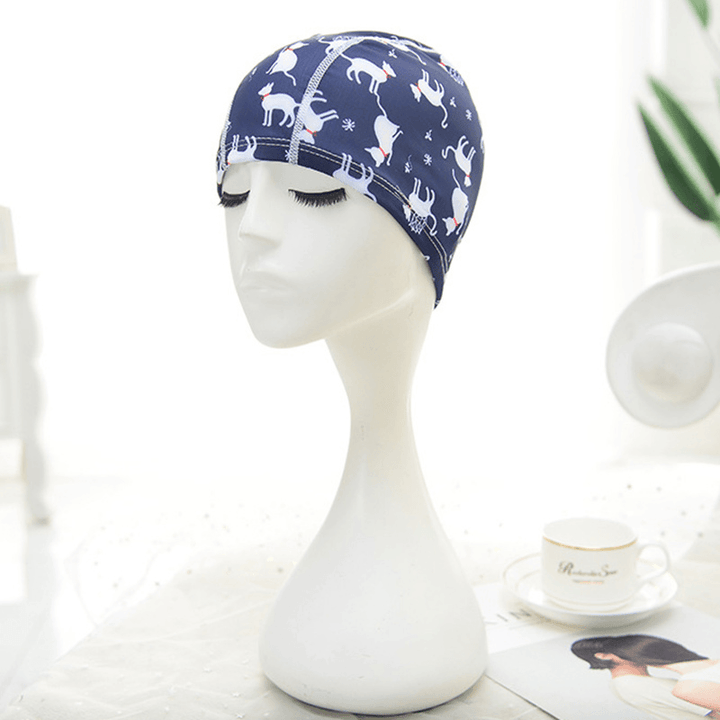 Women Cotton High Elasticity Swimming Cap Turban Hat - MRSLM