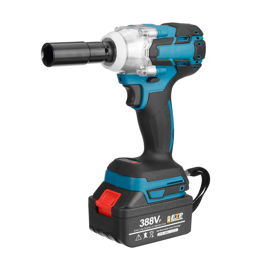 388VF 1/2" Square 520N.M Drive Cordless Impact Wrench Li-Ion Brushless Electric Wrench W/ 1/2 Battery & Storage Case - MRSLM