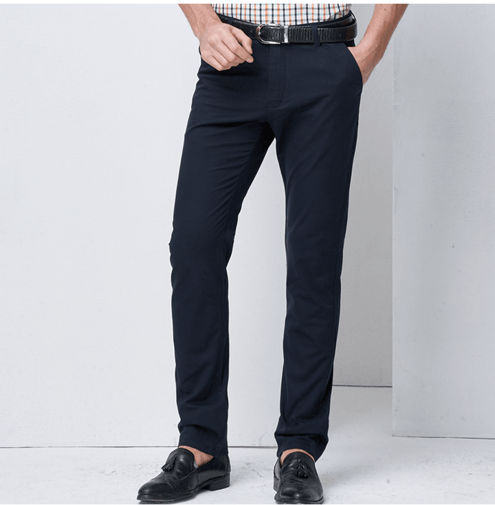 Men'S Slim Cotton Long Pants Simple Men'S Pants - MRSLM