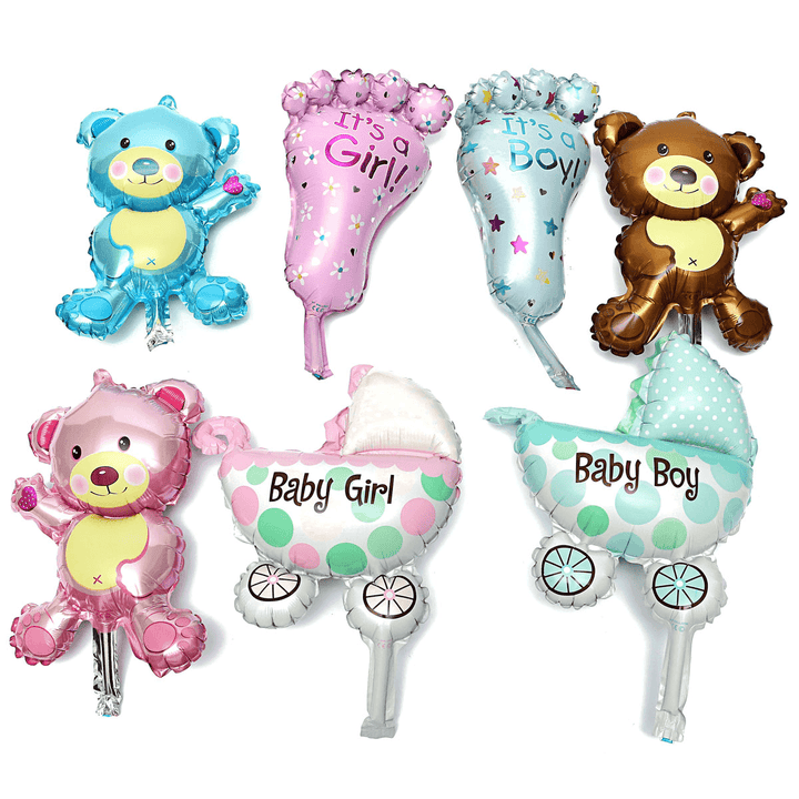 Baby Girl Boy Birthday Party Balloon Stroller Foot Bear Balloons Party Decoration - MRSLM