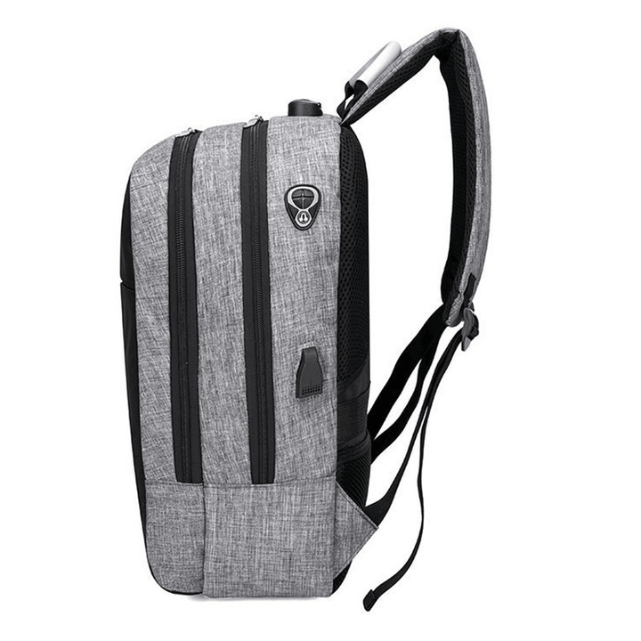 Men Boys Backpack Rucksack with USB Port Headphone Hole Travel Hiking School Bag - MRSLM