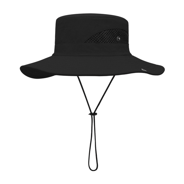 Summer Fisherman Hat Sunscreen UV Breathable Wearable Fishing Sunshade Mountaineering Big Brim Hat - MRSLM