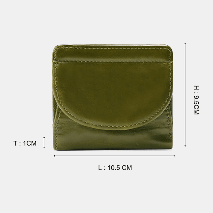 Women Genuine Leather Vintage Anti-Theft RFID Blocking Coin Bag Card Holder - MRSLM