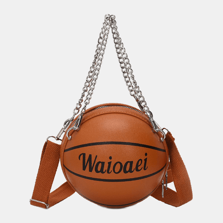 Wonmen Unique Design Basketball Look Solid Color Handbag Fashion Adjustable Shoulder Bag Cross Body Bag - MRSLM