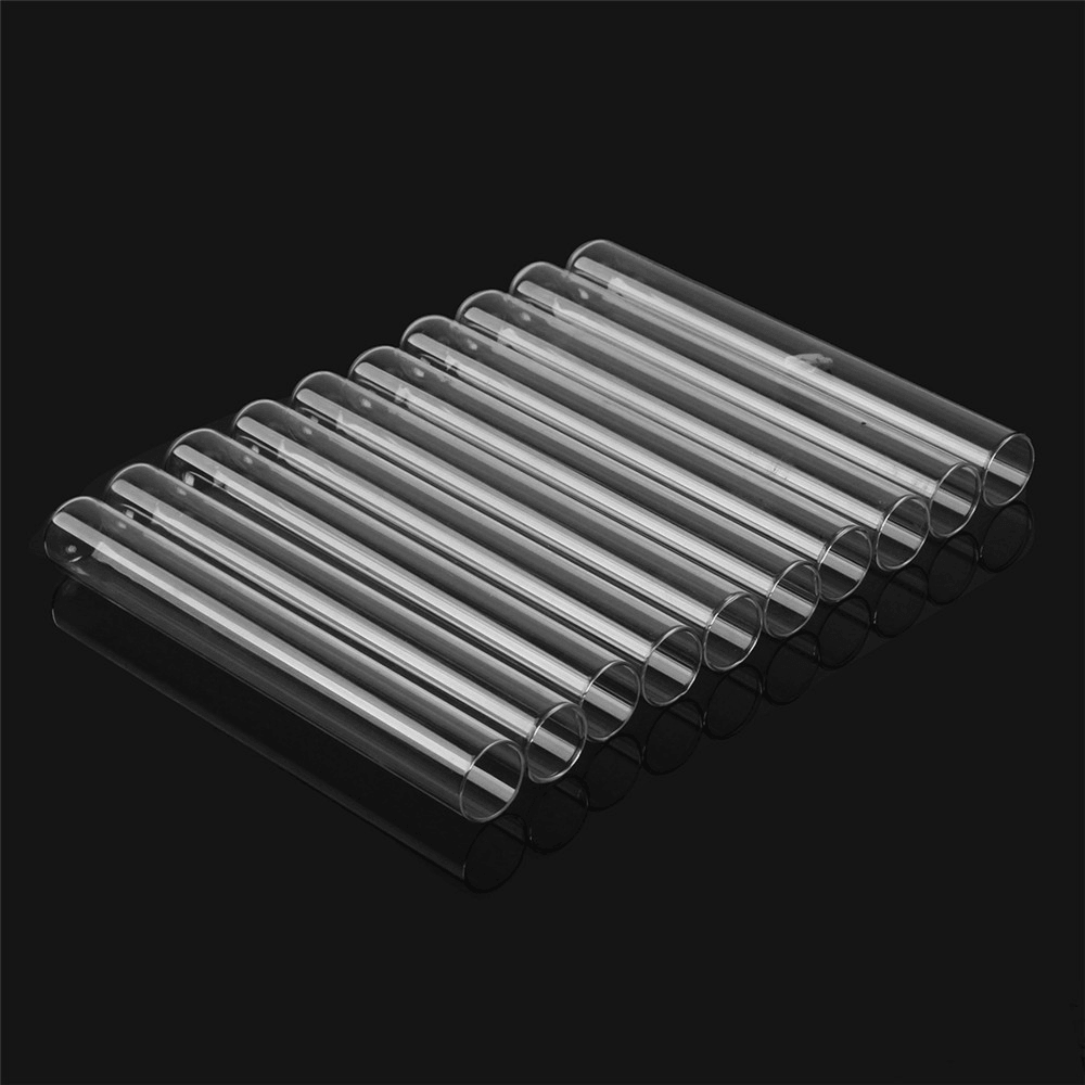 10Pcs 20X150Mm Borosilicate Glass Test Tube Tubing Blowing Pyrex Tubes 38Ml - MRSLM