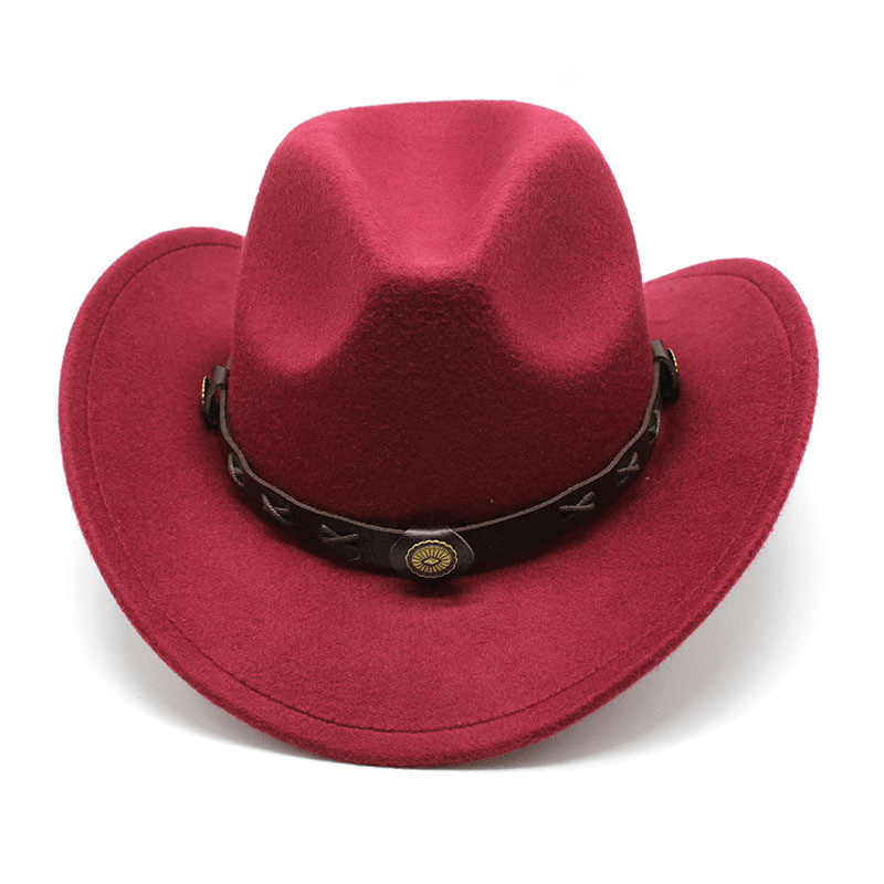 European and American Style Western Cowboy Hat Cross-Border Autumn and Winter Woolen Jazz Hat - MRSLM