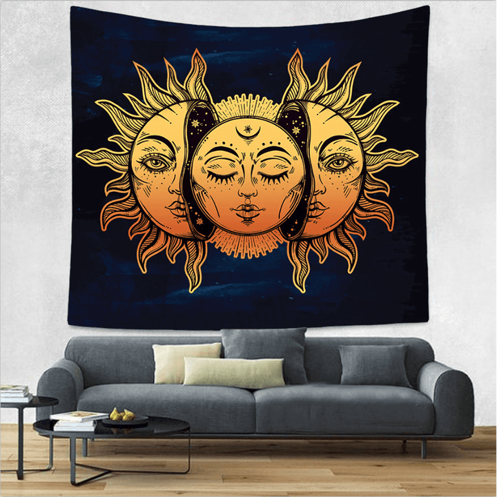 Vintage Bohemian Tarot Sun Pattern Tapestry Living Room Bedroom Wall Hanging Tapestry Art Decorations - MRSLM