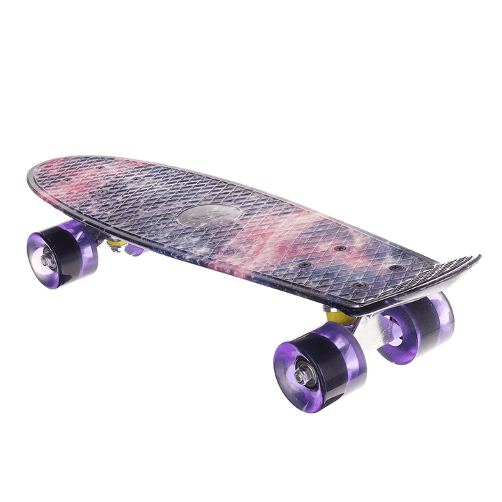 22Inch Children Mini Skateboard Beginner Scooter PP Long-Board Printed Banana Skate Board - MRSLM