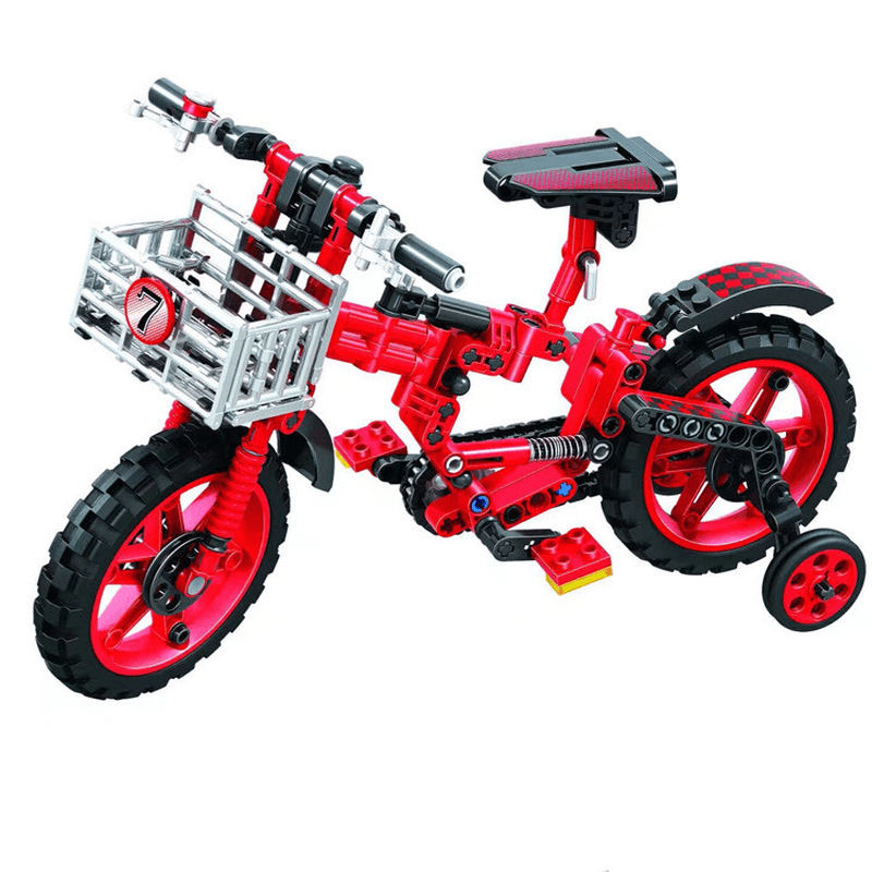 Technology Series Red Bicycle Assembled Building Block Toys - MRSLM