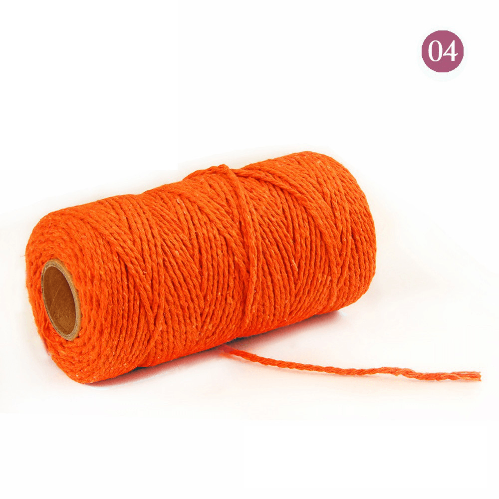 2Mmx100M Multi-Color Cotton Twist Rope DIY Materials Macrame Rustic Rope Hand Craft Rope Brush - MRSLM