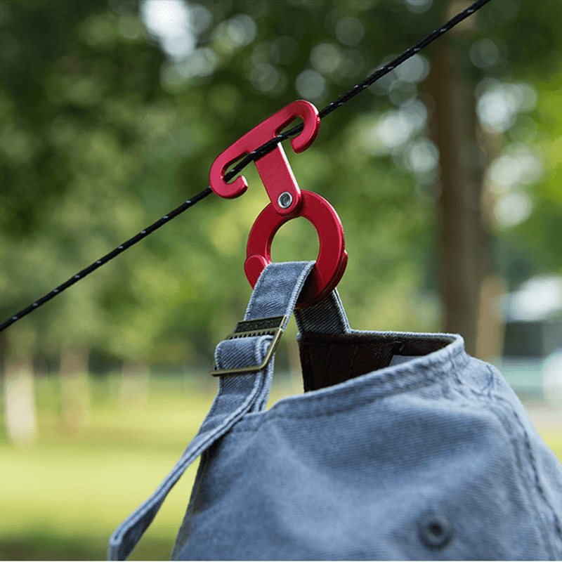 Naturehike NH15A006-K 4Pcs Aluminum Hanging Hook T Shape Folding Clasp Buckle Tent Rope Accessories - MRSLM