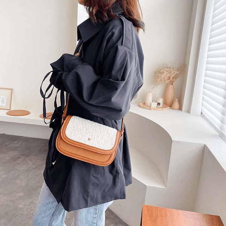 Women Lamb Hair Winter Crossbody Bag Shoulder Bag - MRSLM