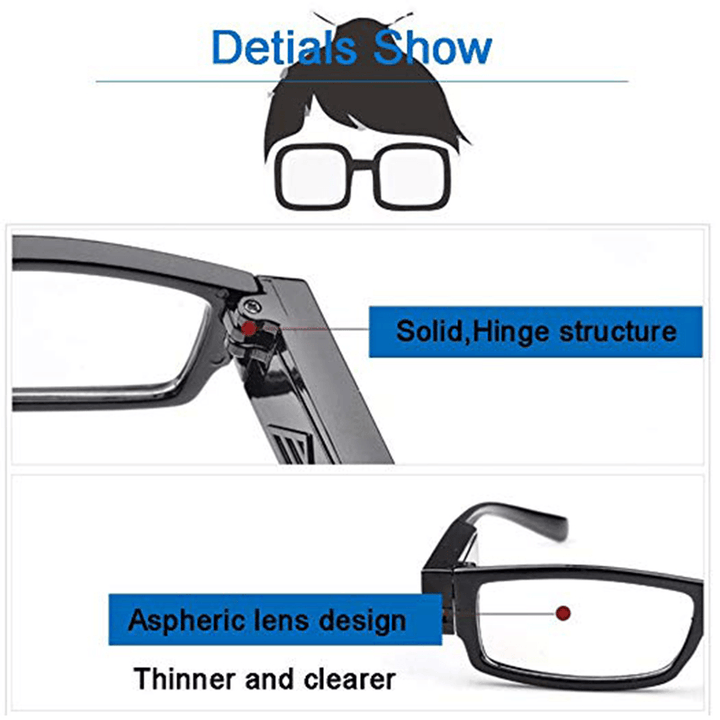 Rimmed Reading Glasses Eyeglasses Spectacal with LED Light - MRSLM