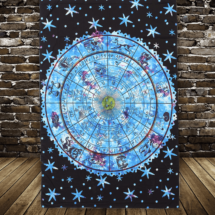 Zodiac Indian Fshion Tapestry Wall Hanging Bohemian Bedspread Art Decor - MRSLM