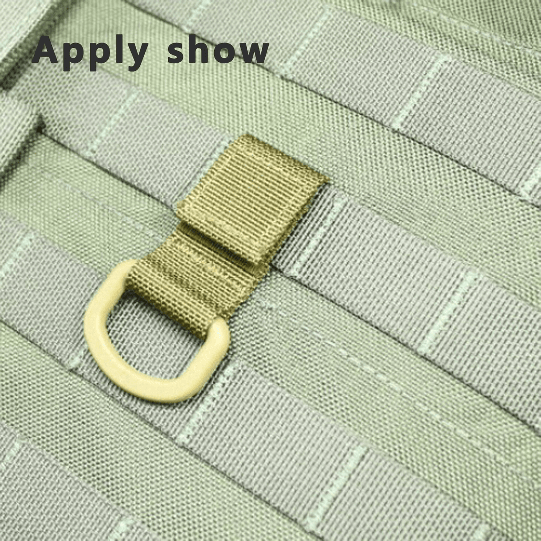 Military Tactical Carabiner Nylon Strap Buckle Hook Belt Hanging Keychain D-Shaped Ring Molle System - MRSLM