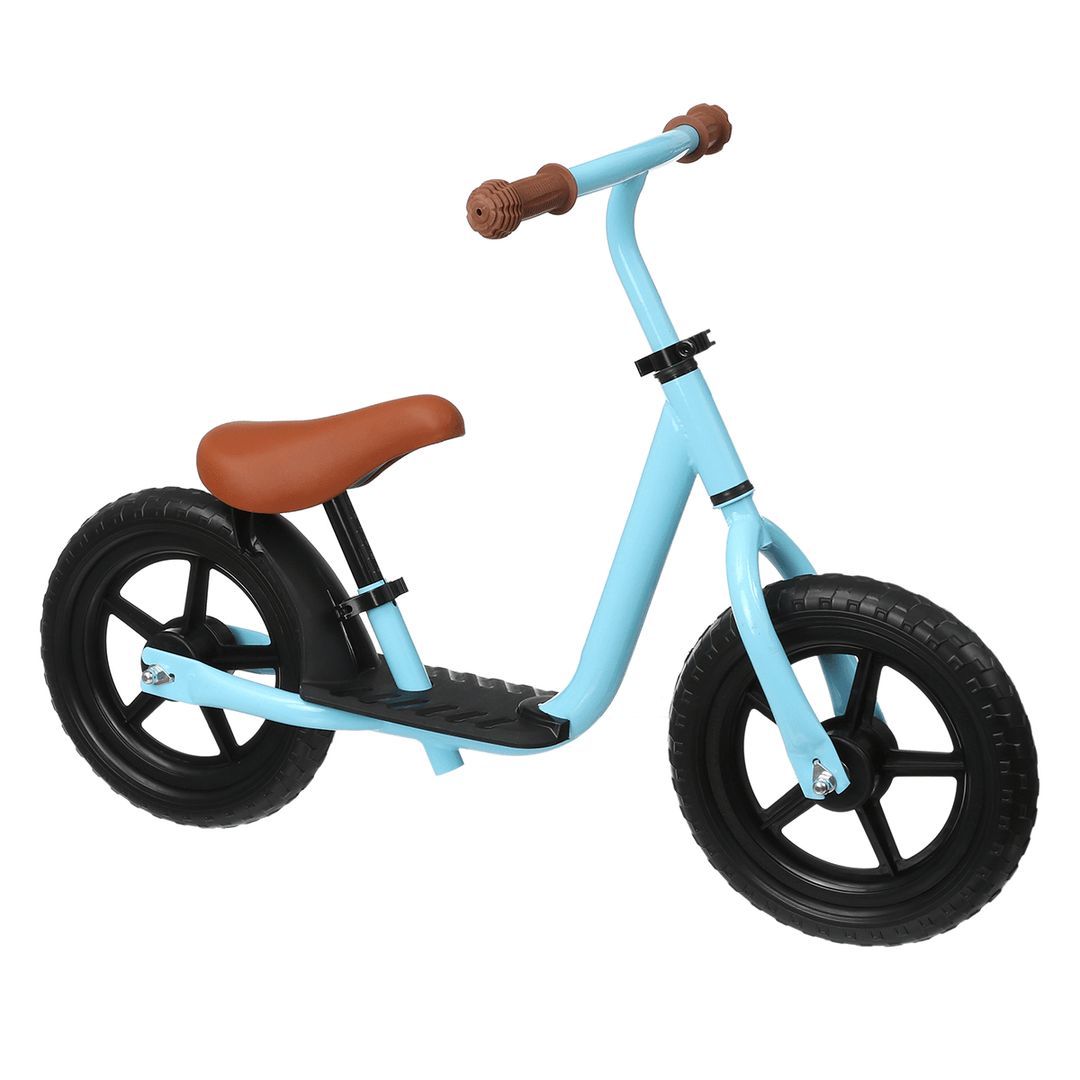 12'' Aluminum Balance Bike Adjustable Seat Handlebar Walking Learning Scooter with Footrest Children Gift - MRSLM