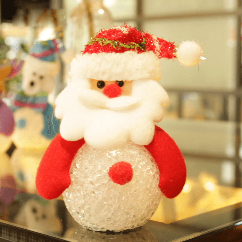 Christmas 2017 LED Lights Snowman Santa Claus Ornament Christmas Tree Party Decor Desktop Decoration - MRSLM