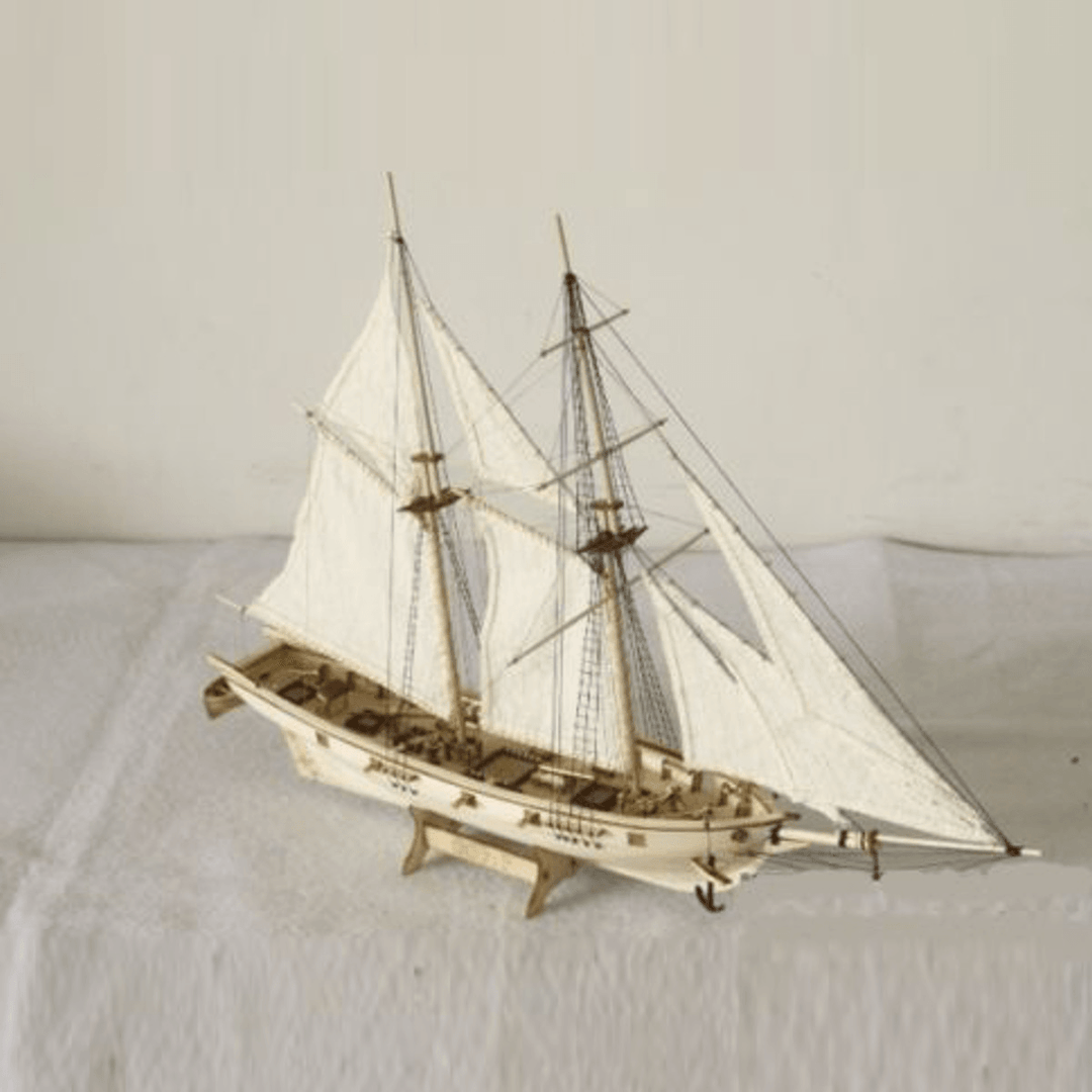 Wooden Assembled Sailboat Model DIY Western Classical Sailing Model Big Nautical Era Model Toys Wooden Model Kit - MRSLM