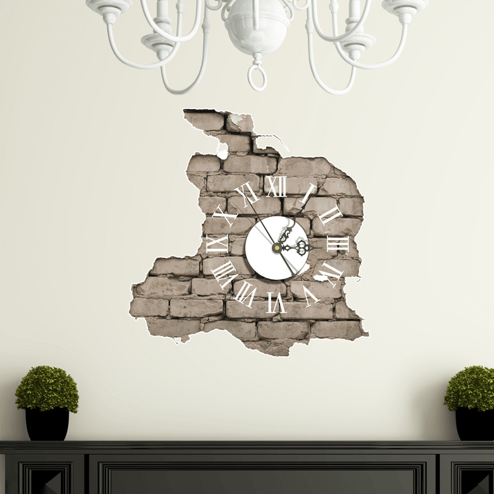 PAG STICKER 3D Wall Clock Decals Breaking Cracking Wall Sticker Home Wall Decor Gift - MRSLM