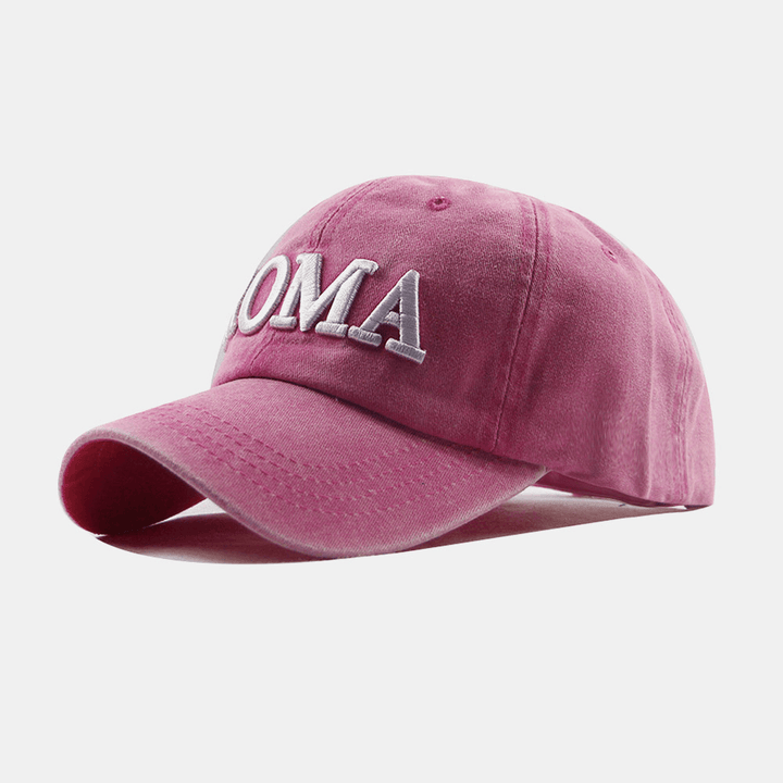 Unisex Washed Letter Thicken Embroidery Baseball Cap Outdoor Sport Sunshade Hat - MRSLM