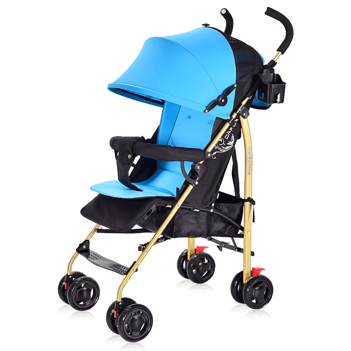 Folding Baby Stroller 100-175° Adjustable Anti-Uv Panel Canopy 4-Wheels Kids Pushchair for 0-3 Years Old - MRSLM