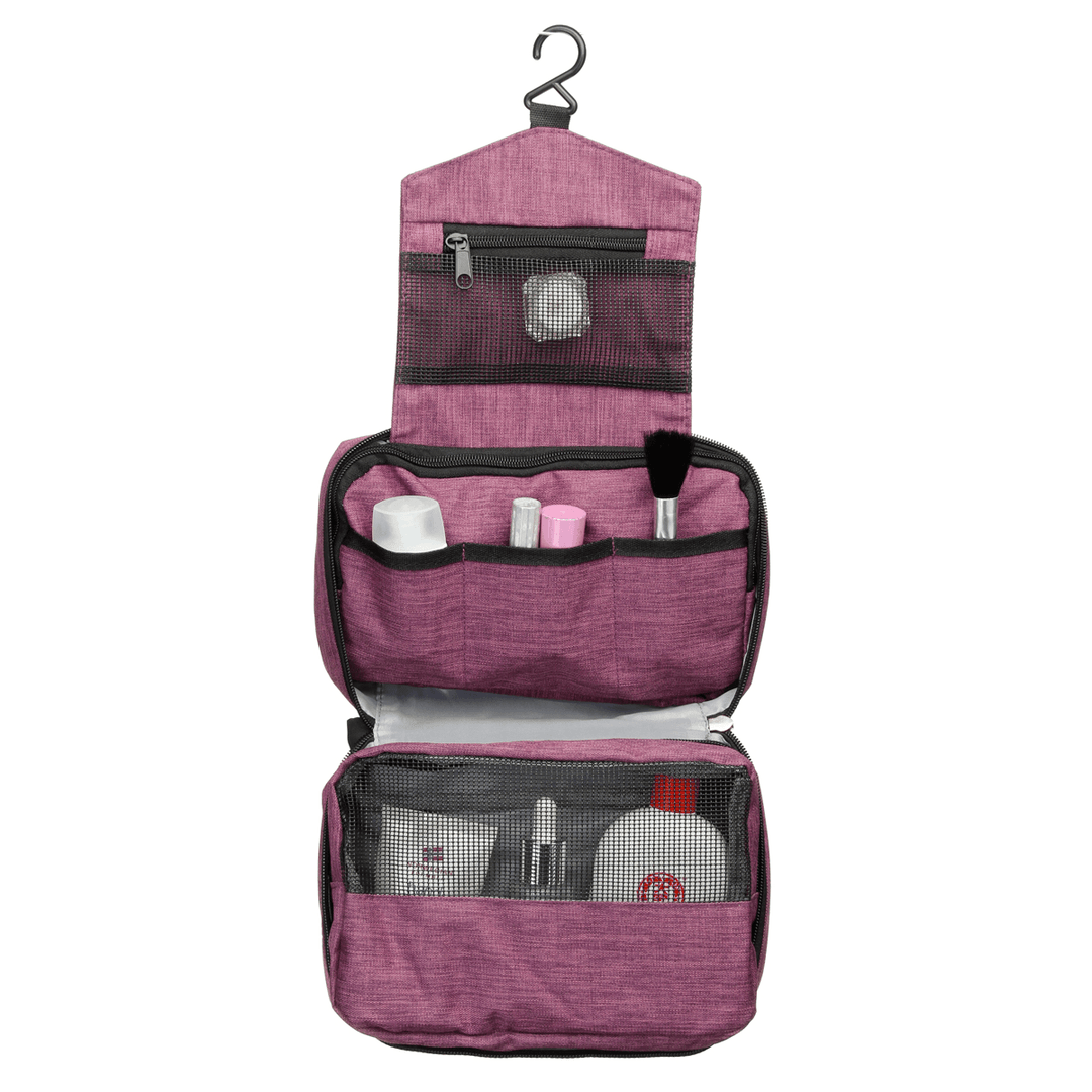 Mens Women Toiletry Wash Bag Hanging Travel Cosmetics Storage Kit Waterproof Organizer Bag for Outdoor - MRSLM