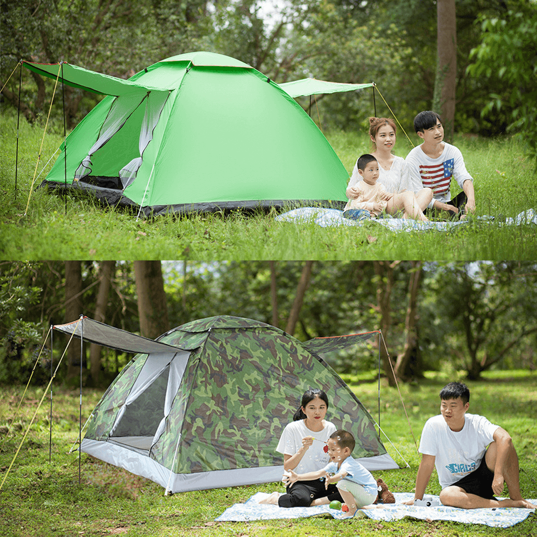 3-4 Person Automatic Camping Tent Double Door Tent Anti-Uv Sun Shade Canopy Outdoor Beach Hiking Fishing Tent 79 X 79 X 49 Inches - MRSLM