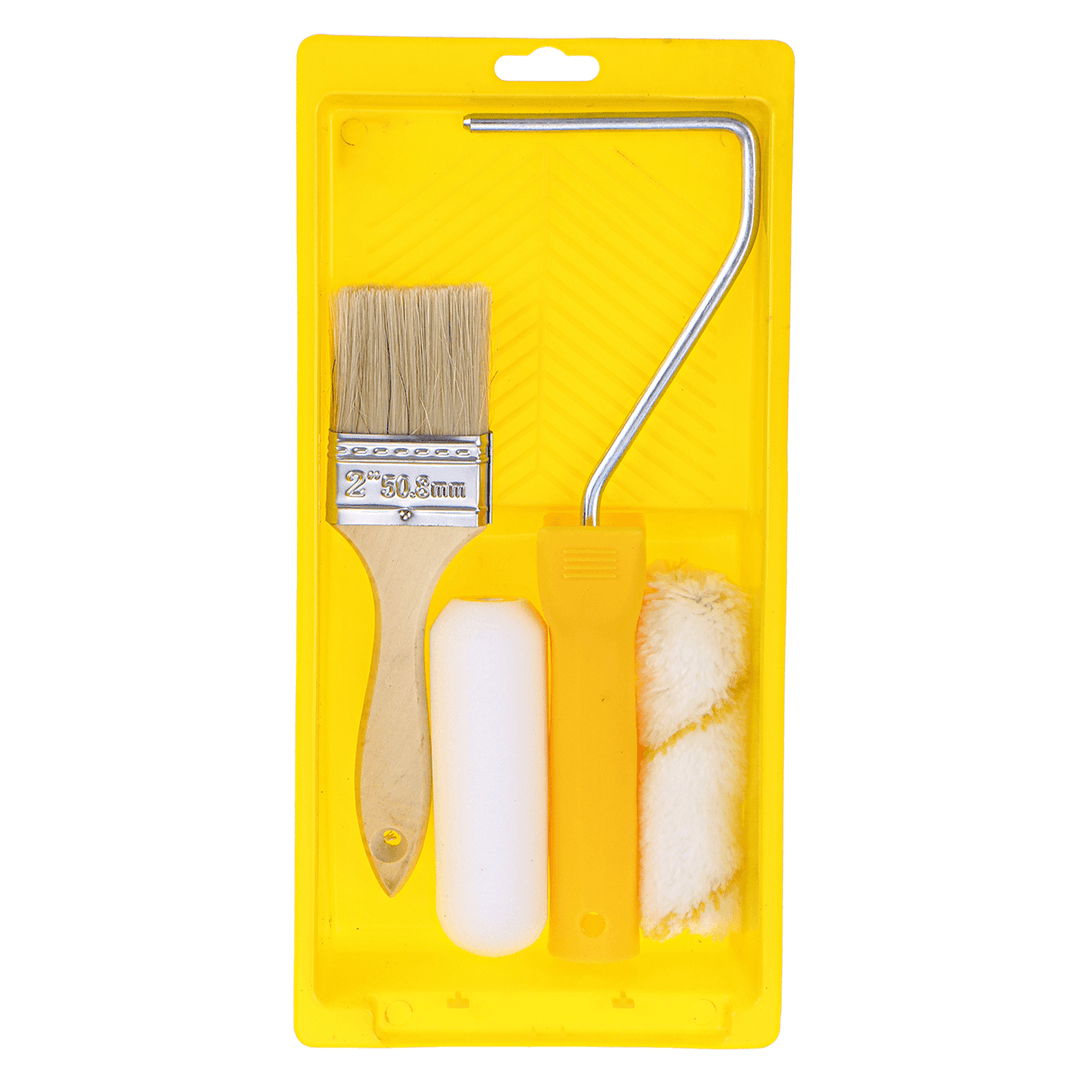 5/6Pcs Paint Runner Pro Roller Brush Set Room Decorating Handle Tools Kits 4Inch - MRSLM