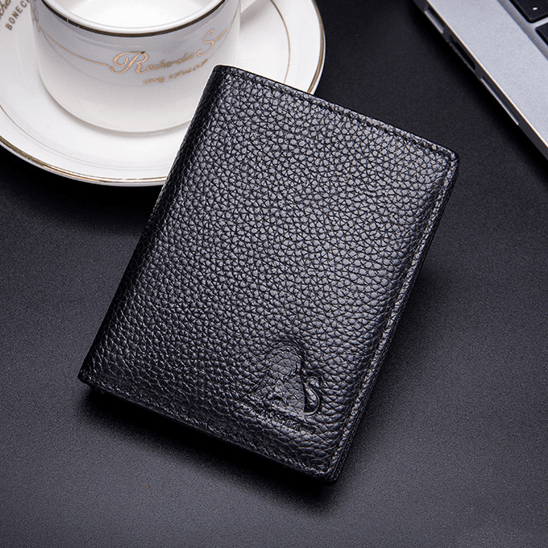 Men Faux Leather Card Holder Thin Wallet - MRSLM