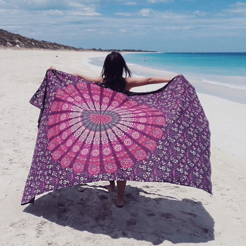 Honana WX-17 150X210Cm Bohemian Style Polyester Fiber Beach Shawl Mandala Rectangle Bed Sheet Tapestry - MRSLM