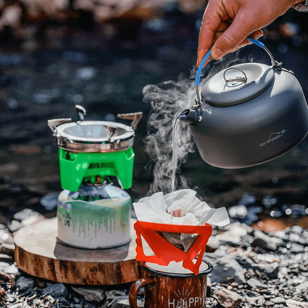 CAMPOUT 1.4L Teapot Portable Kettle Coffee Water Pot Aluminum Alloy Camping Picnic Tableware - MRSLM