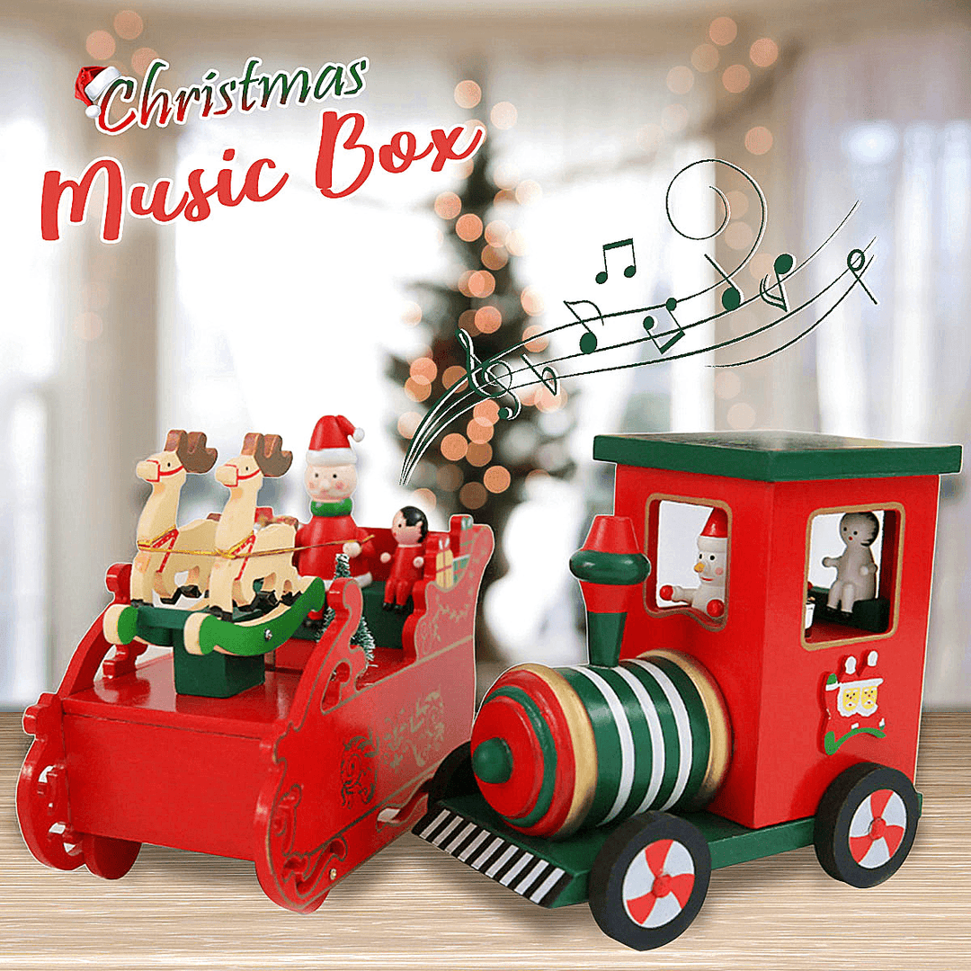 Christmas Music Box Birthday Gift Music Toy Reindeer Train Design - MRSLM